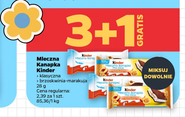 Mleczna Kanapka klasyczna Kinder promocja w Netto