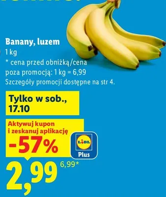 Banany luzem promocja w Lidl