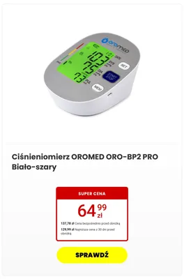 Ciśnieniomierz OROMED ORO-BP2 PRO Biało-szary promocja w Media Expert