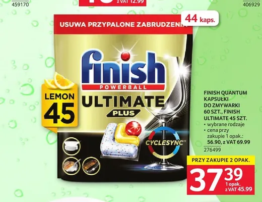 Kapsułki do zmywarki Finish Ultimate 45szt. promocja w Selgros
