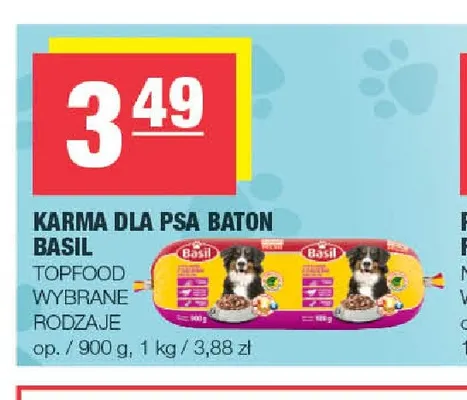 Karma dla psa baton Basil promocja w SPAR