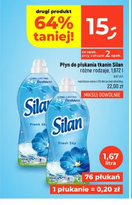 Płyn do płukania tkanin Silan Fresh Sky promocja w Dealz