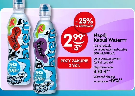 Napój Kubuś Waterrr różne rodzaje promocja w Żabka