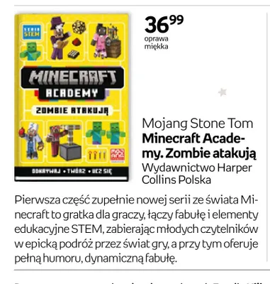 Książka Minecraft Academy. Zombie atakują oprawa miękka promocja w Empik