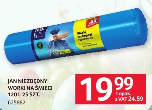 Worki na śmieci Jan Niezbędny 120l 25 szt. promocja w Selgros