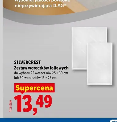 Zestaw woreczków foliowych 15x25 cm Silvercrest promocja w Lidl