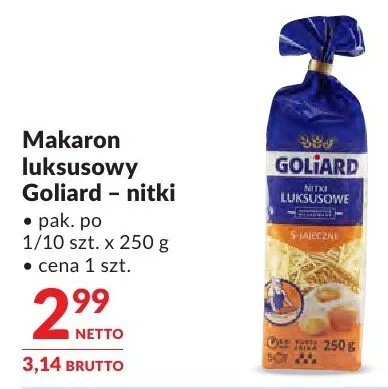Makaron luksusowy Goliard – nitki promocja w Makro