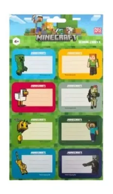 Etykiety szkolne Minecraft promocja w Smyk