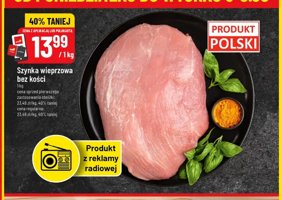 Szynka wieprzowa bez kości promocja w POLOmarket