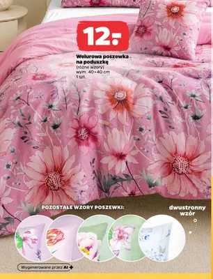Welurowa poszewka na poduszkę 40x40 cm promocja w Netto