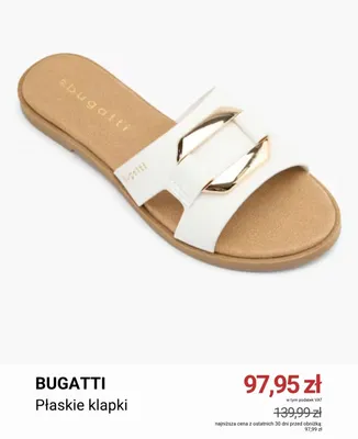 Klapki płaskie Bugatti promocja w Deichmann