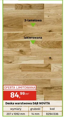 Deska warstwowa Dąb Novita Barlinek promocja w Leroy Merlin