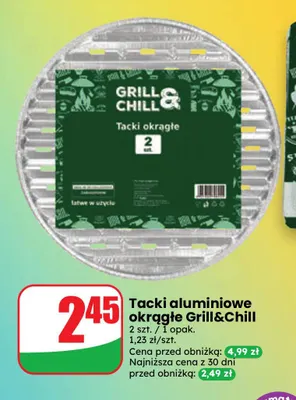 Tacki aluminiowe okrągłe Grill & Chill promocja w Dino