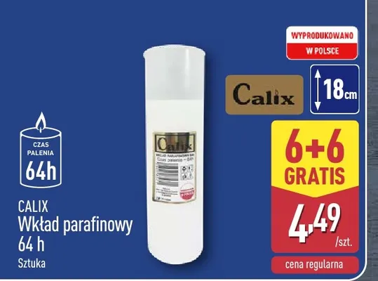 Wkład parafinowy 52h Calix promocja w Aldi