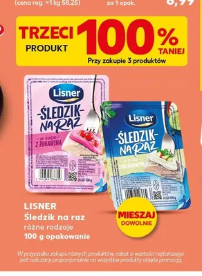 Śledzik na raz w sosie śmietankowym Lisner promocja w Kaufland
