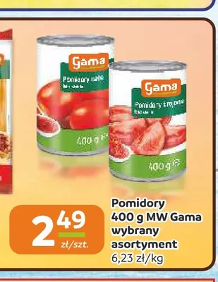Pomidory całe MW Gama promocja w Gama