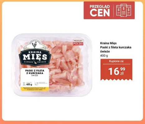 Paski z fileta kurczaka świeże Kraina Mięs promocja w Biedronka