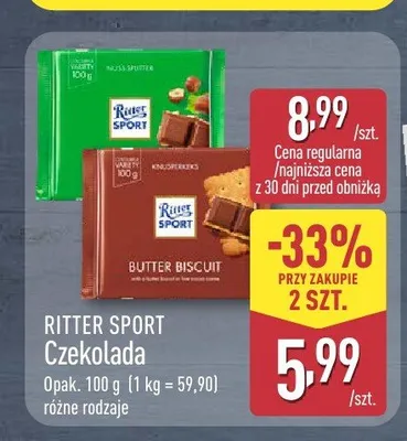 Czekolada Ritter Sport Nuss-Splitter promocja w Aldi