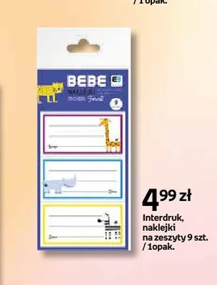 Naklejki na zeszyty Bebe promocja w Empik