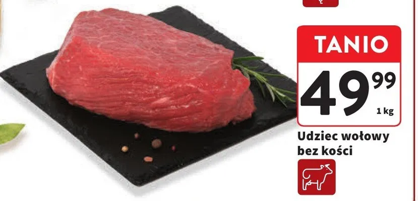 Udziec wołowy bez kości promocja w Intermarche