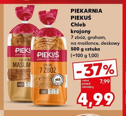 Chleb krojony 7 zbóż PIEKARNIA PIEKUŚ promocja w Kaufland