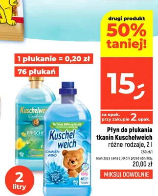 Płyn do płukania tkanin Kuschelweich Frische promocja w Dealz