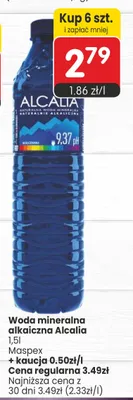 Woda mineralna alkaliczna Alcalia promocja w Market Point