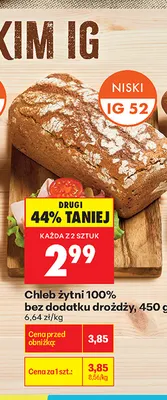 Chleb żytni 100% bez dodatku drożdży promocja w Biedronka