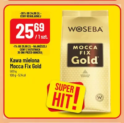 Kawa mielona Mocca Fix Gold Woseba promocja w POLOmarket