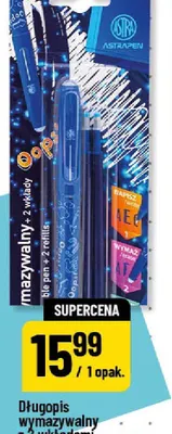 Długopis wymazywalny z 2 wkładami Astrapen promocja w POLOmarket