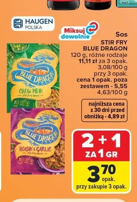 Sos Stir Fry Chow Mein Blue Dragon promocja w Carrefour