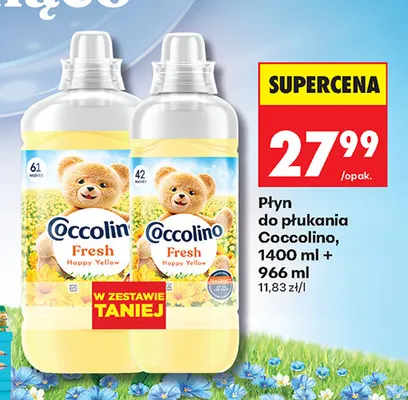 Płyn do płukania Coccolino 1400 ml + 966 promocja w Biedronka