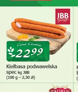 Kiełbasa podwawelska spec JBB Bałdyga promocja w CEZAR Delikatesy