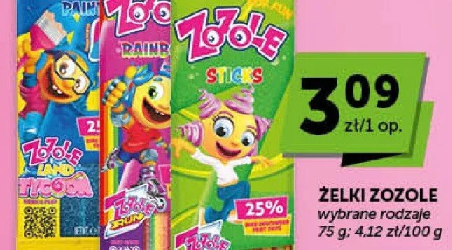 Żelki Zozole wybrane rodzaje promocja w Euro Sklep