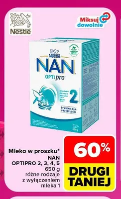 Mleko w proszku NAN Optipro 2 promocja w Carrefour