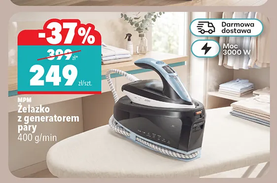 Żelazko z generatorem pary Mpm 400 g/min 3000W promocja w Biedronka