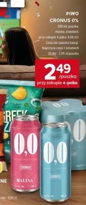 Piwo bezalkoholowe Cronus Malina promocja w Stokrotka
