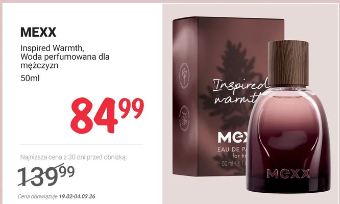 Inspired Warmth woda perfumowana dla mężczyzn promocja w Rossmann