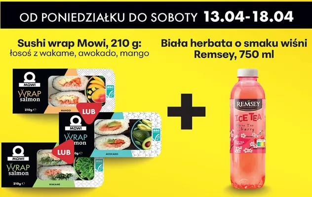 Sushi wrap łosoś z wakame, awokado, mango promocja w Biedronka