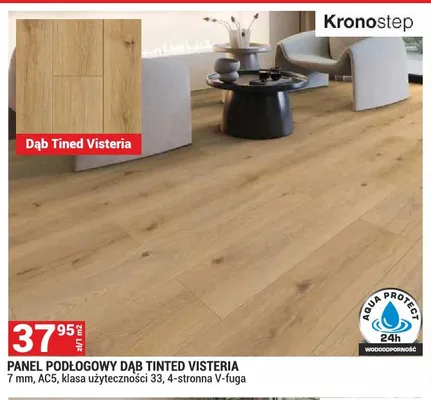 Panel podłogowy Dąb Tinted Visteria Kronostep 7mm AC5 klasa użyteczności 33 4-stronna V-fuga promocja w Merkury Market