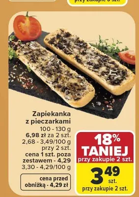 Zapiekanka z pieczarkami promocja w Carrefour