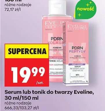 Serum do twarzy PDRN Peptydy regenerująco-odżywcze Eveline promocja w Biedronka