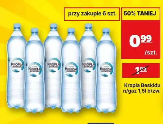 Woda niegazowana Kropla Beskidu promocja w API Market
