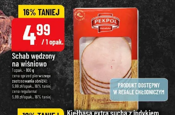 Schab wędzony na wiśniowo Pekpol promocja w POLOmarket