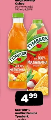 Sok 100% multiwitamina Tymbark butelka promocja w Netto