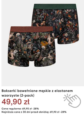 Bokserki bawełniane męskie z elastanem wzorzyste 2-pak promocja w Medicine