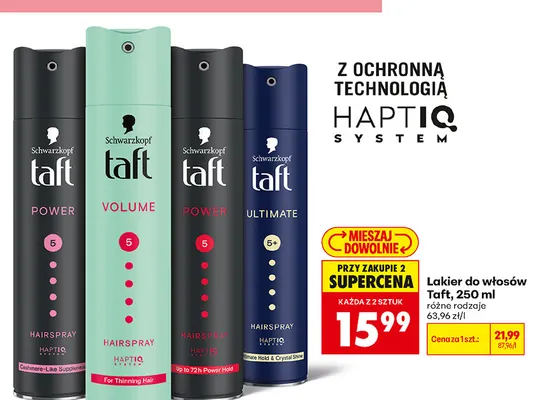 Lakier do włosów Taft Volume promocja w Biedronka