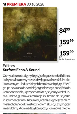 Płyta CD Editors Surface Echo & Sound promocja w Empik