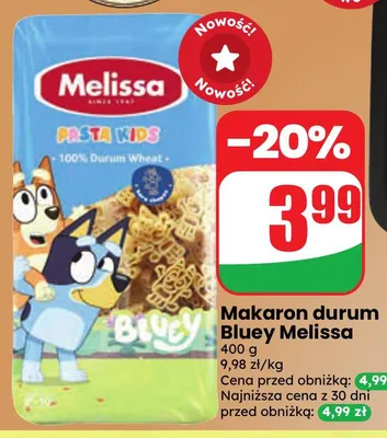 Makaron durum Bluey Melissa promocja w Dino