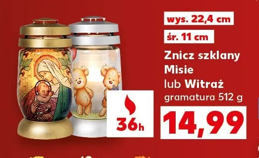 Znicz szklany Witraż promocja w Kaufland